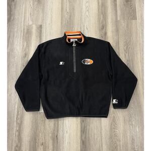 Vintage Cincinnati Bengals STARTER 1/2 Zip Mock Neck Fleece Jacket Large NFL